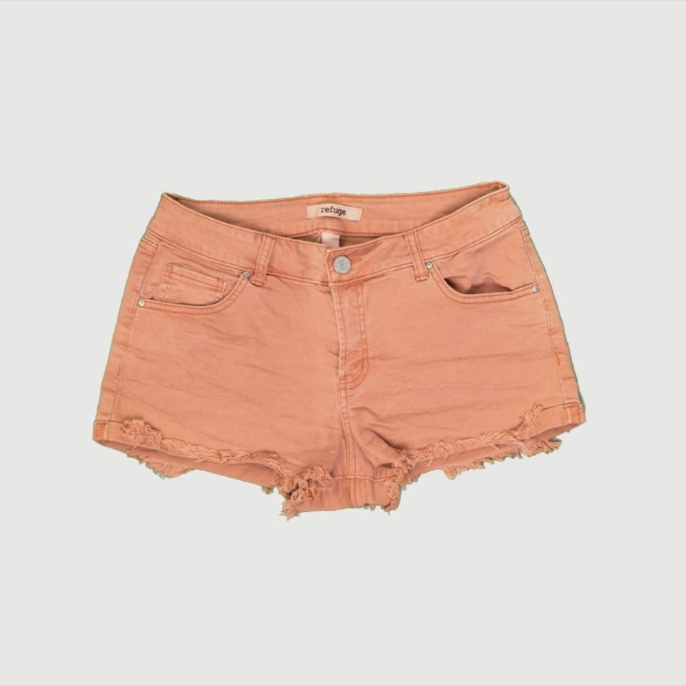 Refuge - Stretchy Fringe Shorts - Earthy Red - 8